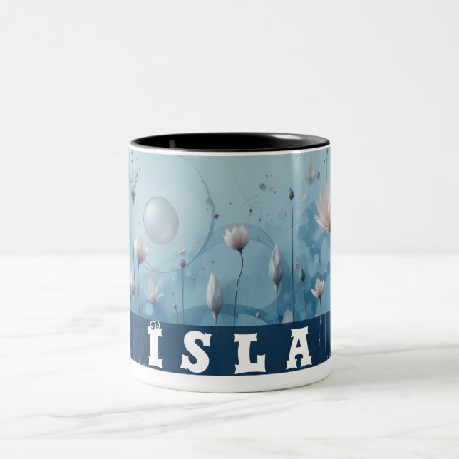 Uma caneca personalizável floral de dois tons (Centro)