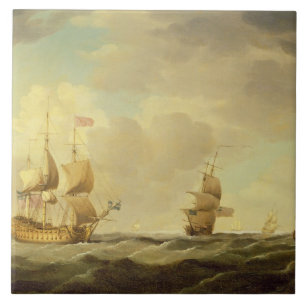 Uma capitânia inglesa sob a vela fácil em um