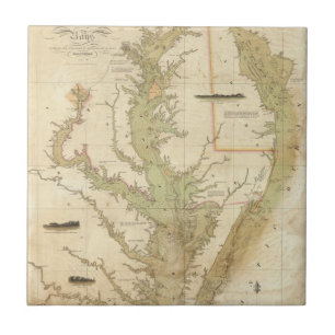 Uma carta do Chesapeake e das baías de Delaware