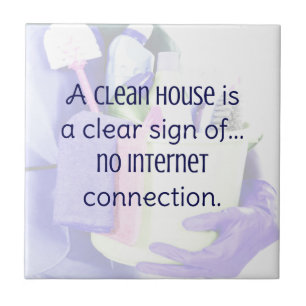 Uma casa limpa é um sinal claro de... sem interne