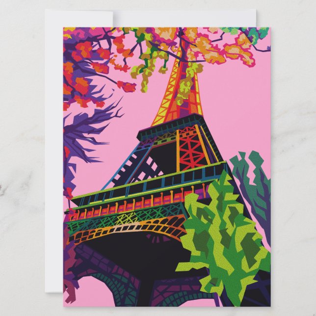 Uma Celebração Colorida da Torre Eiffel (Frente)