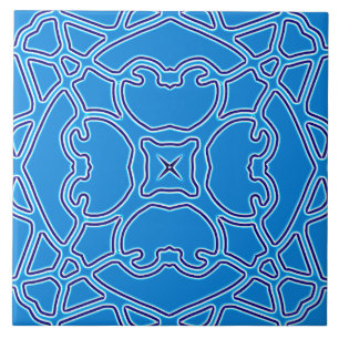 Uma cerâmica de padrão clássico de cor azul vibran