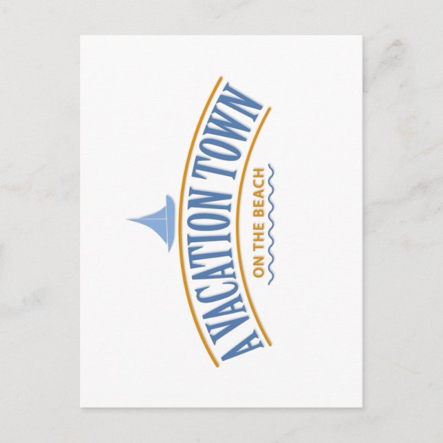 Uma cidade de férias no cartão postal da praia (Frente)