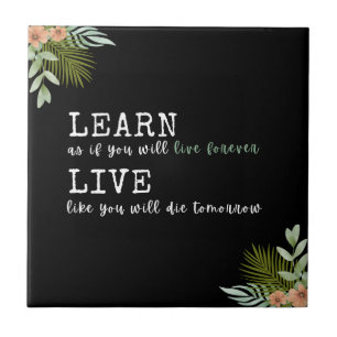 Uma citação inspiradora: "Aprenda como se vivesse
