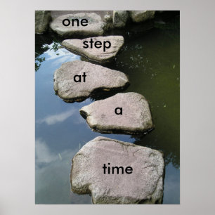 Uma etapa em um poster inspirador do tempo