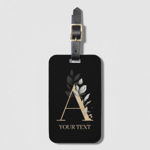 Uma Etiqueta de Bagagem Personalizada Floral Monog