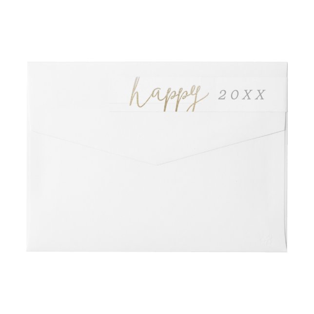 Uma etiqueta de endereço de devolução de Feliz ano (Verso)