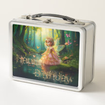 Uma fada mágica em um lago Feliz Aniversário