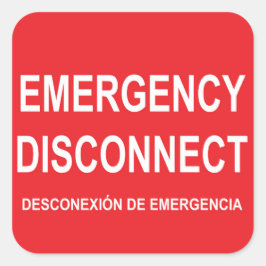 Uma folha de seis etiquetas de desconexão de emerg
