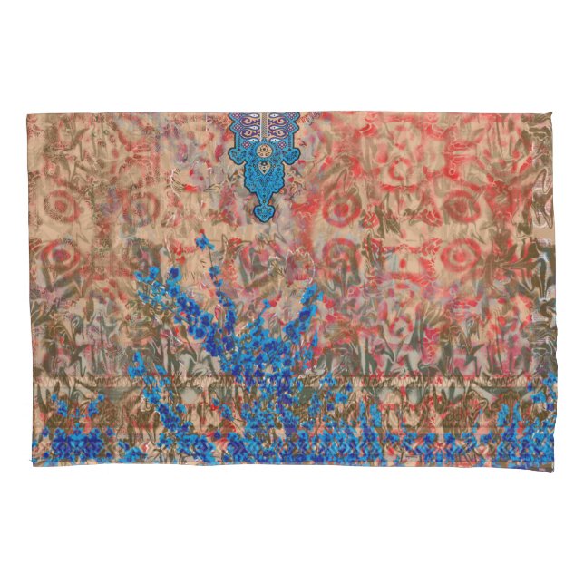 uma fotografia de um cachecol azul e bege (Frente)