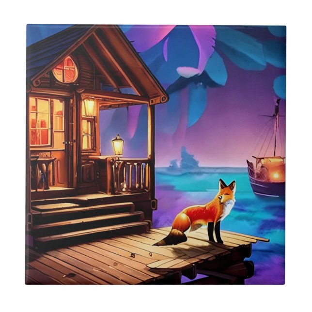 Uma Fox Sentada em frente à Cabina-47567 (Frente)