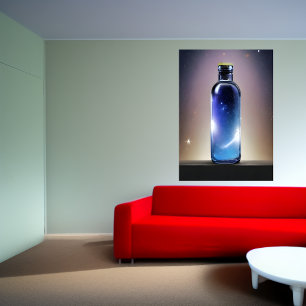 Uma galáxia numa garrafa AI Art Poster