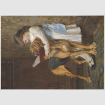 Uma garota e seu cachorro lendo papel de dissociaç