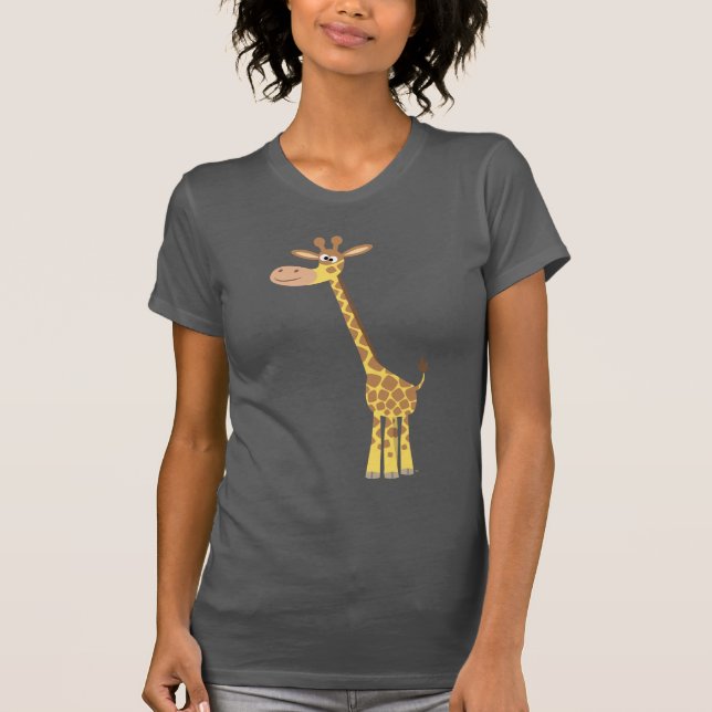 Uma girafa de cartoon Camiseta feminina (Frente)