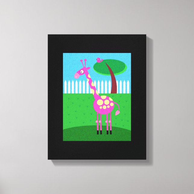 Uma girafa rosa mora na minha Canvas de quintal (Frente)