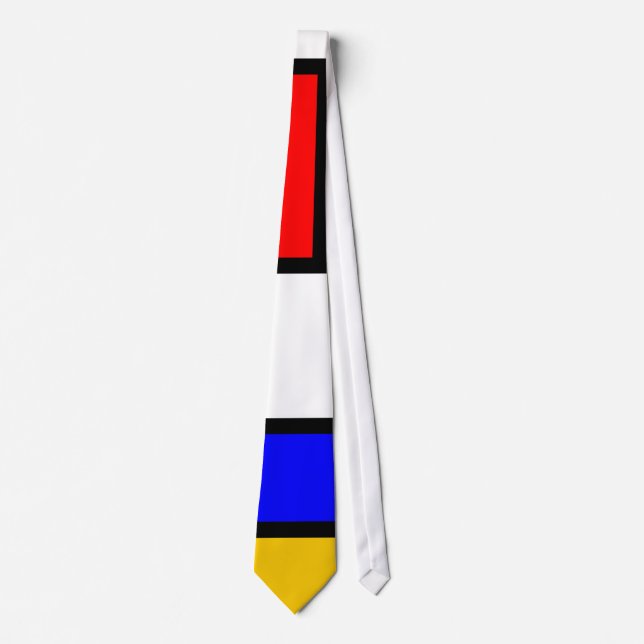 Uma gravata de arte abstracta estilo Mondrian (Frente)