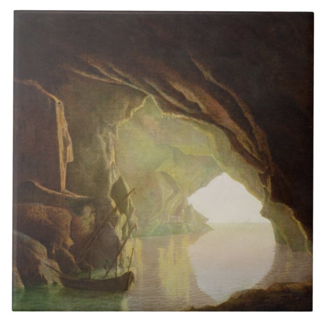 Uma gruta no golfo de Salerno, por do sol, (Frente)