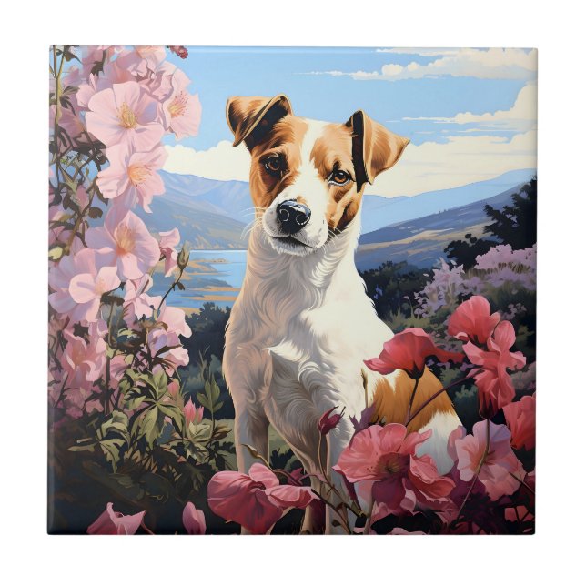 Uma Haven Floral de Jack Russell Terrier (Frente)