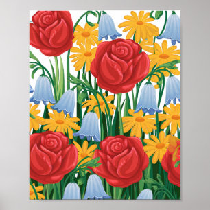 Uma ilustração brilhante do Poster das Flores