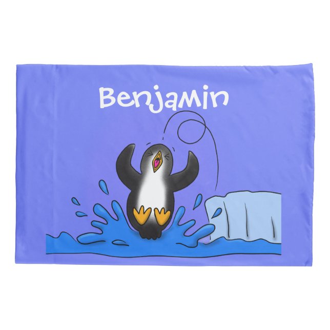 Uma ilustração de desenho animado de pinguins de s (Verso)