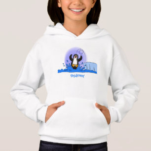 Uma ilustração de desenho animado de pinguins de s