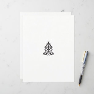 uma imagem em preto e branco de um design ornament