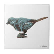 Uma imagem sonhadora de um pardal em tons de azul