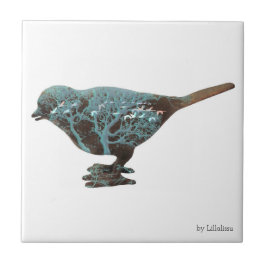 Uma imagem sonhadora de um pardal em tons de azul