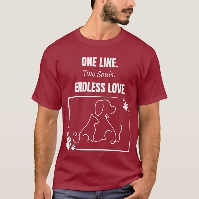Uma Linha Duas Almas Amor Sem Fim - Camiseta (Frente)