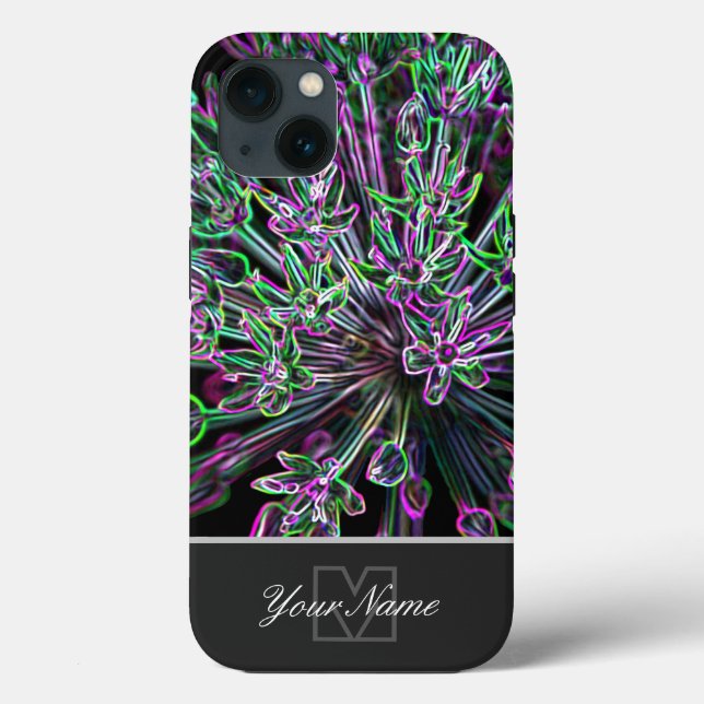 Uma macro de neon-Pop-Art florescente com Monogram (Verso)
