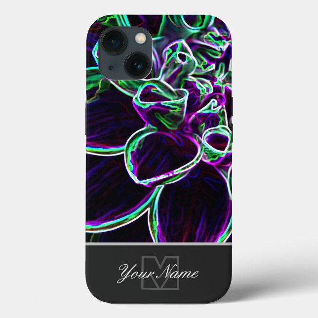 Uma macro de neon-Pop-Art florescente com Monogram (Verso)