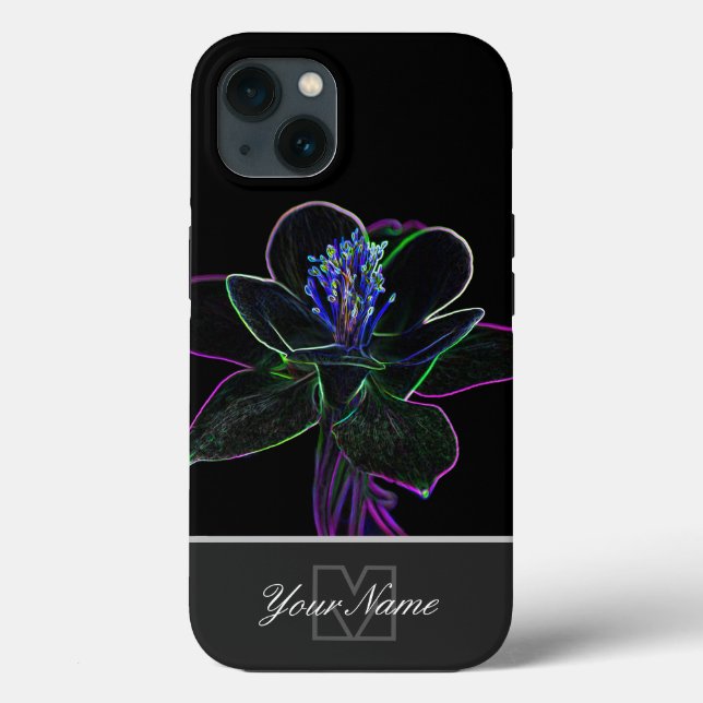 Uma macro de neon-Pop-Art florescente com Monogram (Verso)