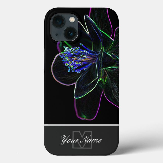Uma macro de neon-Pop-Art florescente com Monogram (Verso)