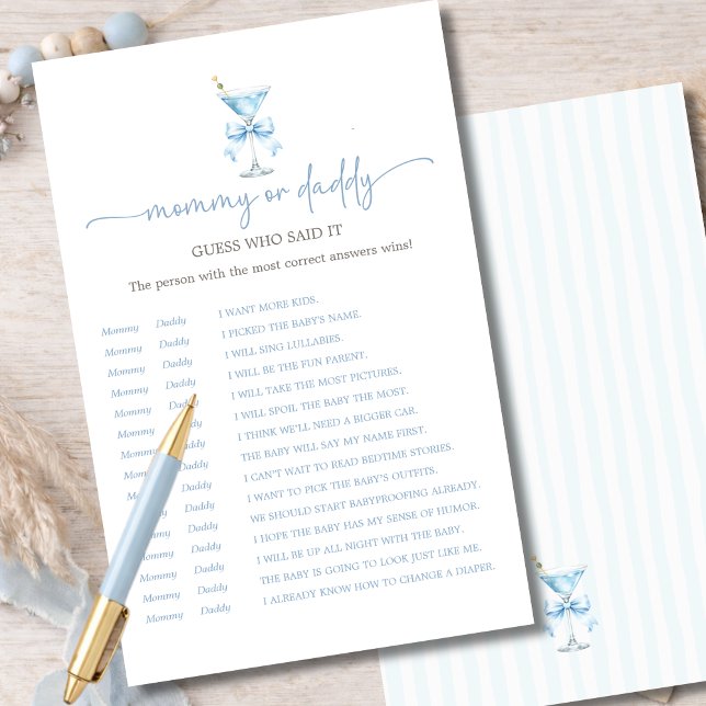 Uma Mãezinha ou Papai Azulzinho Adivinhe Quem Diss (Criador carregado)