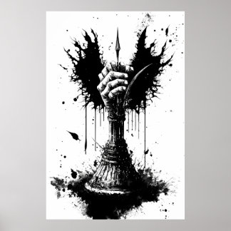 Uma Mão Rotação Possui Um Poster Legendário De Esp