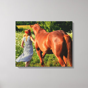 Uma menina de fazenda e suas canvas da galeria do