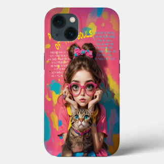Uma Menina e seu Gato - Uma Ilustração de Animação