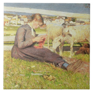 Uma menina que faz malha, 1888 (óleo em canvas)