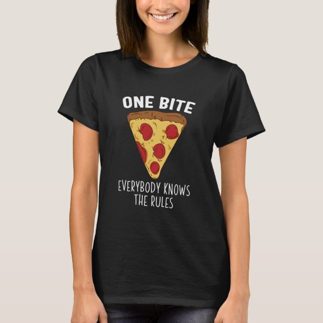 Uma mordida todos sabe a camisa da pizza das (Frente)