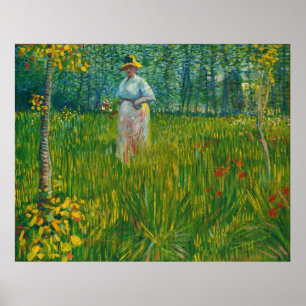 Uma mulher que anda no poster XXL Van Gogh do