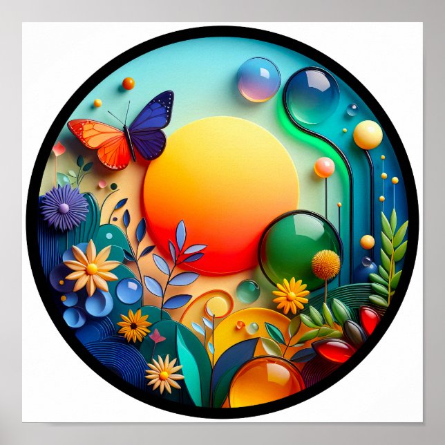 Uma natureza moderna com o tema abstrato poster (Frente)