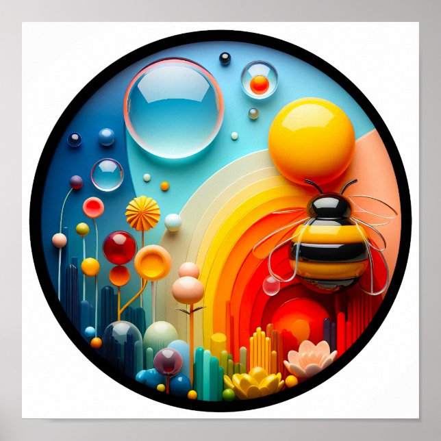 Uma natureza moderna com o tema abstrato poster (Frente)