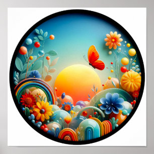 Uma natureza moderna com o tema abstrato poster