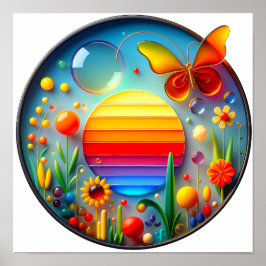 Uma natureza moderna com o tema abstrato poster