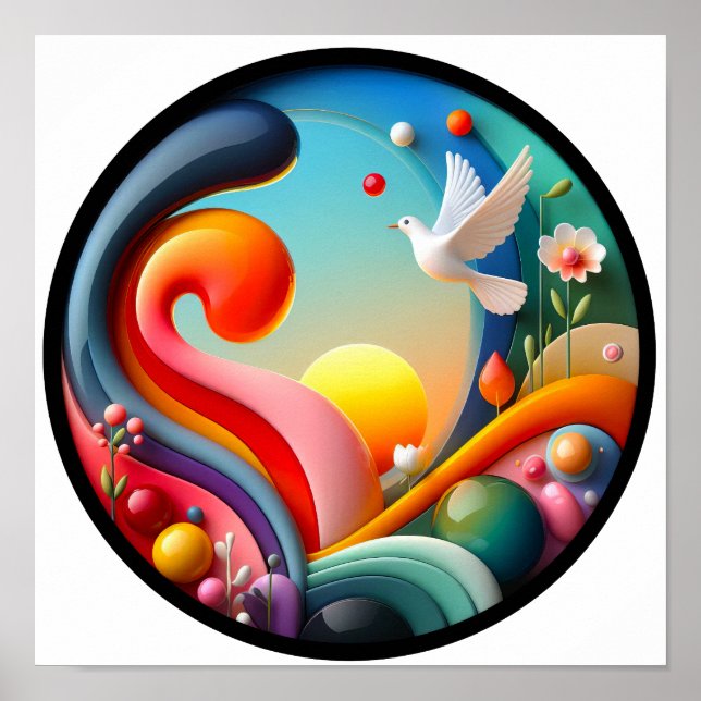 Uma natureza moderna com o tema abstrato poster (Frente)
