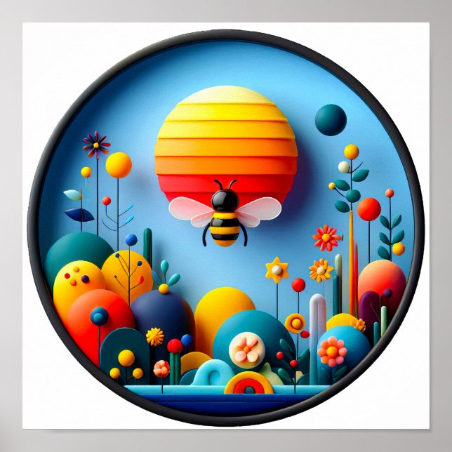 Uma natureza moderna com o tema abstrato poster (Frente)