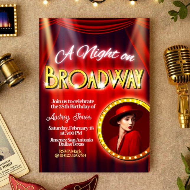 Uma Noite em Broadway com Convite de Imagem (A Night in Broadway with Picture Invitation)