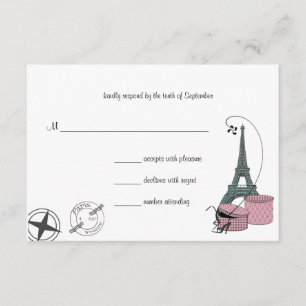 Uma Noite Em Paris Cartão RSVP Personalizado
