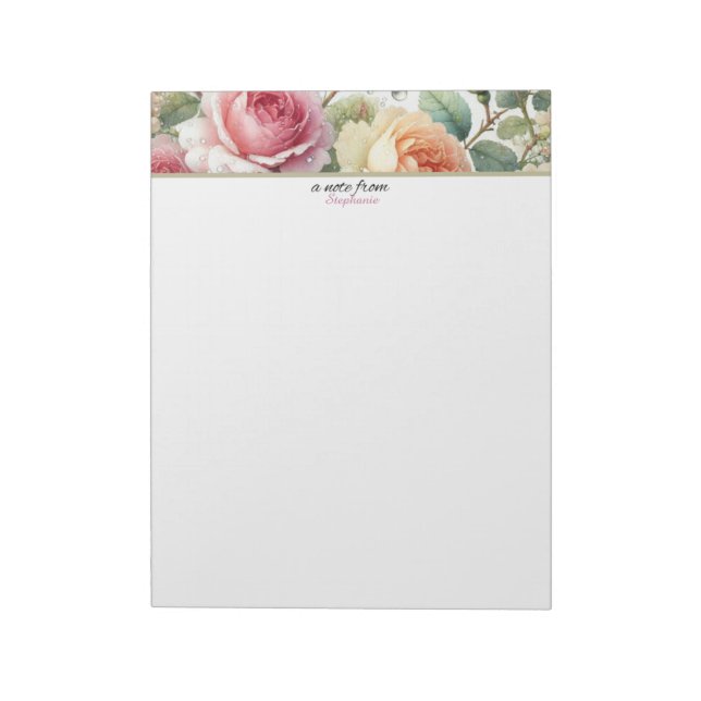 Uma Nota Do Bloco De Notas De Rosas Florais Person (Invertido)