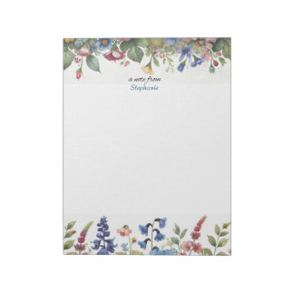 Uma Nota Do Bloco De Notas Floral Personalizado